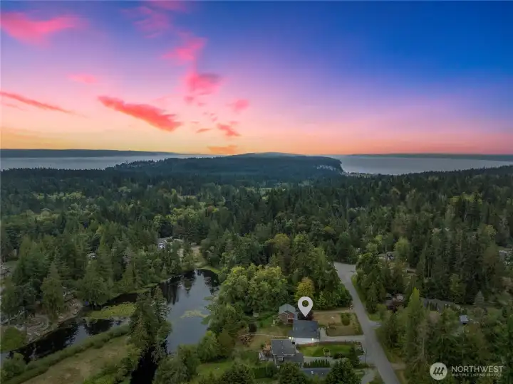 In the beautiful Lost Lake Community on Camano Island. Bring your fishing pole.
