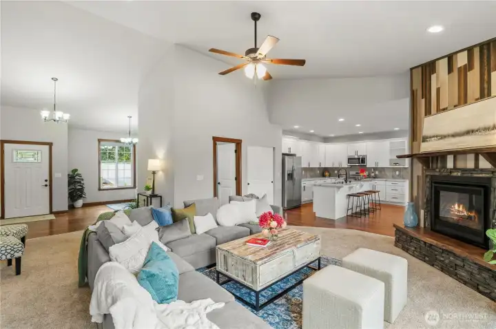 Wide open living space for dynamic hosting.