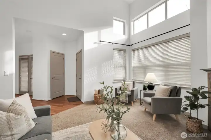 Bright main level featuring generous living and dining areas.