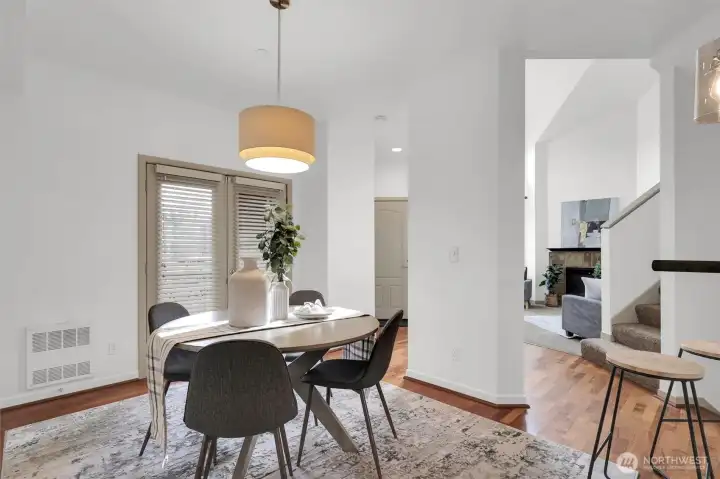 Comfortable dining area with great natural light.