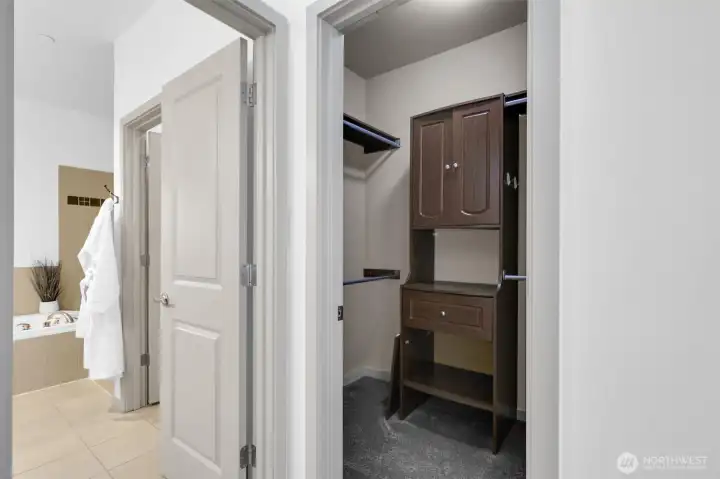 Large closet located in the primary bedroom.