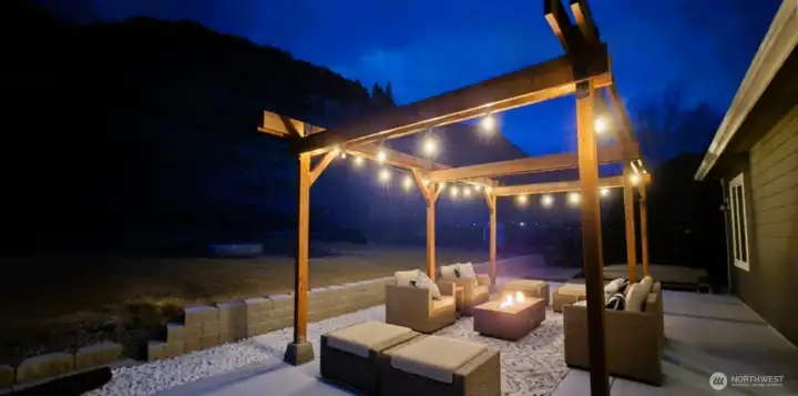 Patio at night
