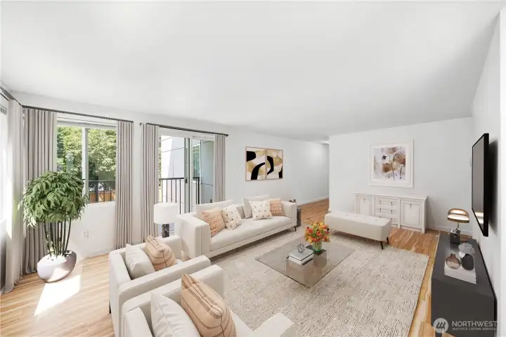 Beautiful setting in this spacious main floor condo. Digitally staged.