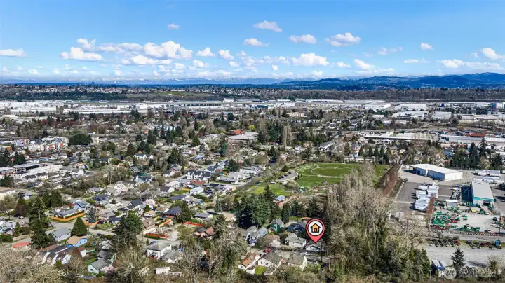 A residential neighborhood with real breathing room — Marra Farm's green space one block north, the Cascades beyond. South Park sits closer to everything than most buyers expect.