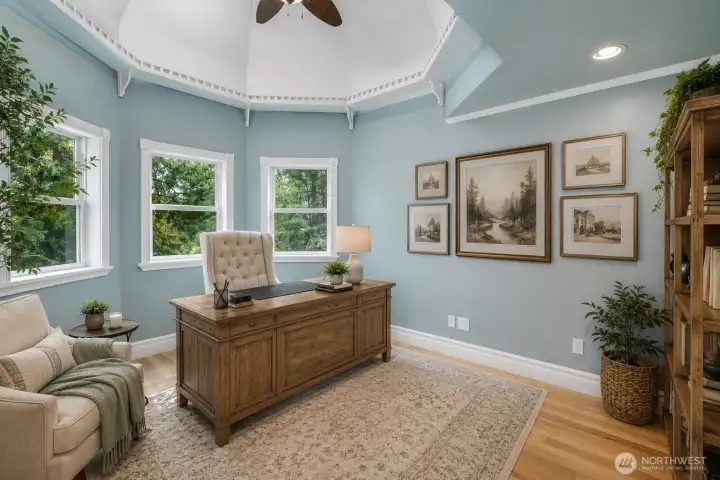 Virtually Staged - Elegant home office nook. Virtually Staged - Elegant home office nook.