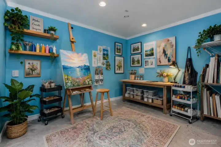Virtually Staged - Vibrant space for artists studio in the garage, private with door and warm with wall heat! Virtually Staged - Vibrant space for artists studio in the garage, private with door and warm with wall heat!