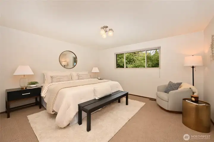 Spacious primary suite