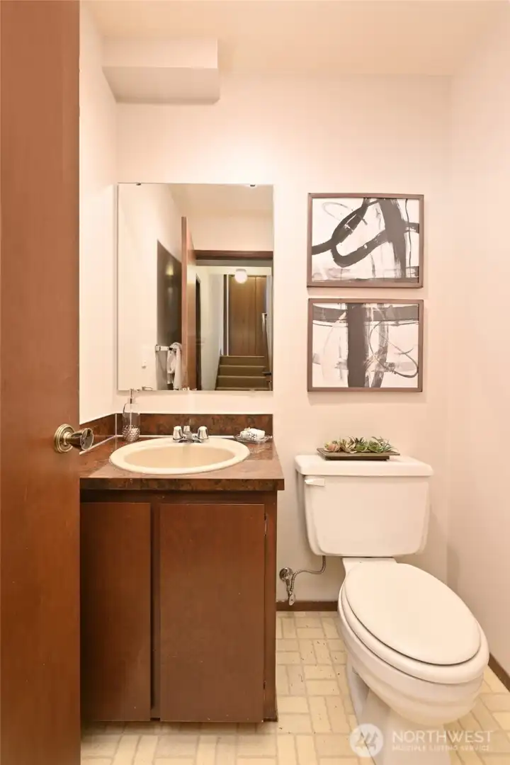 Lower level half bath
