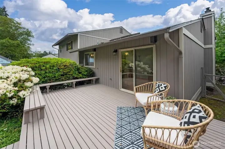Back yard deck off dining room