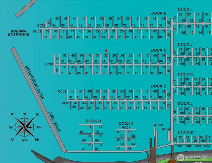D-32 red dot on slip map