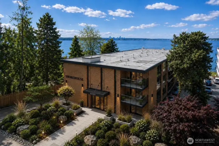 AI Rendering, front of building after remodel.