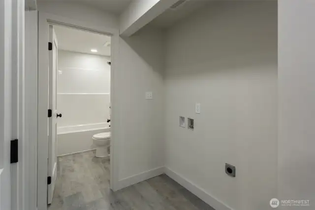 Laundry area inside the home