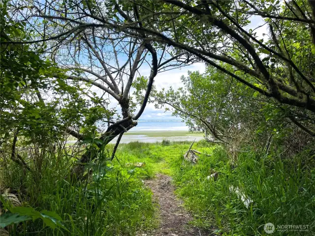 Public path to bay right across the street