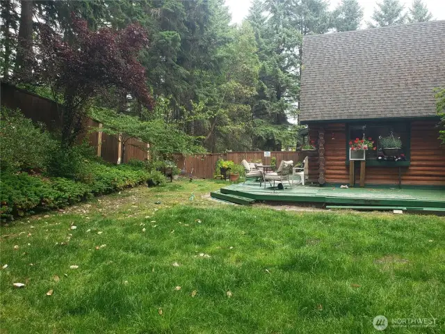 Backyard and main level back deck.