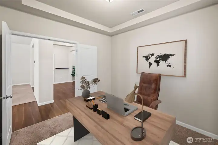 Large main floor office *virtually staged*
