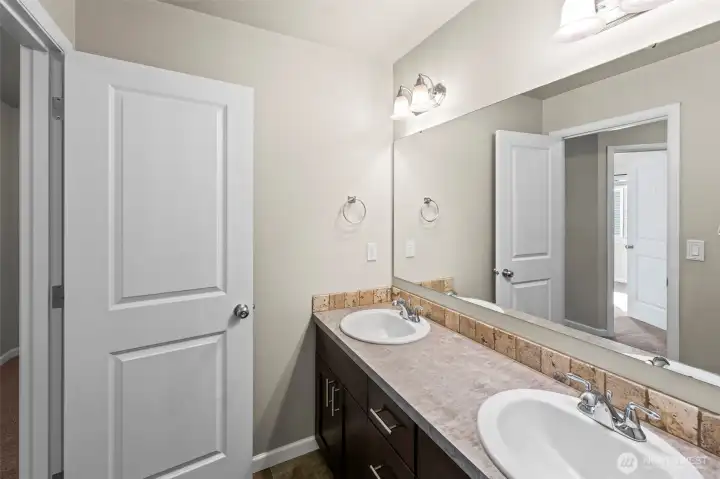 main bath has double sinks