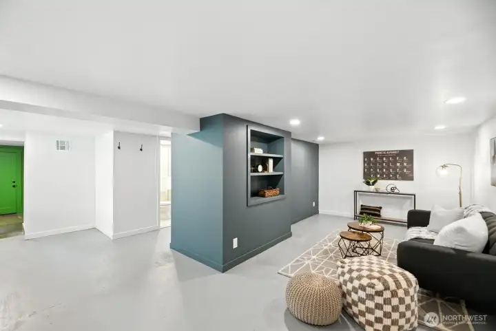 Remodeled basement perfect rec room or family movie night!