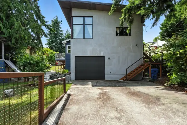 ADU with oversized garage, multiple car off street parking