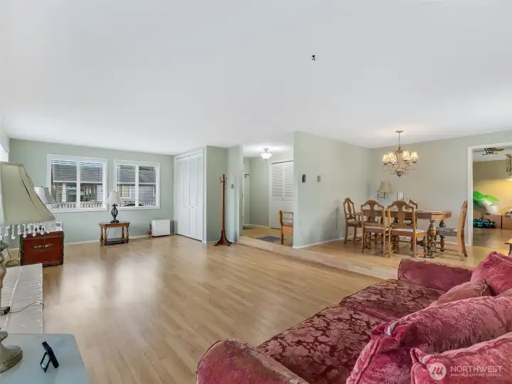 Family room and dining view