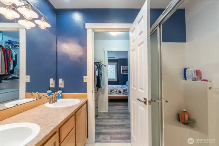 Primary bath with large shower