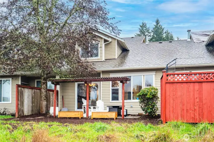 Back patio from the pasture