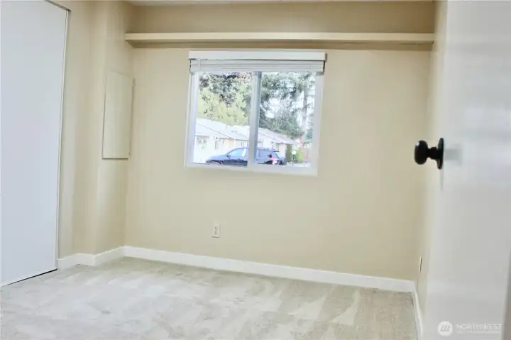 Room (2) with cordless shades pushed upward