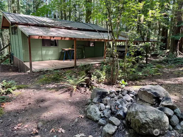 Fire pit for evening hangouts and smores