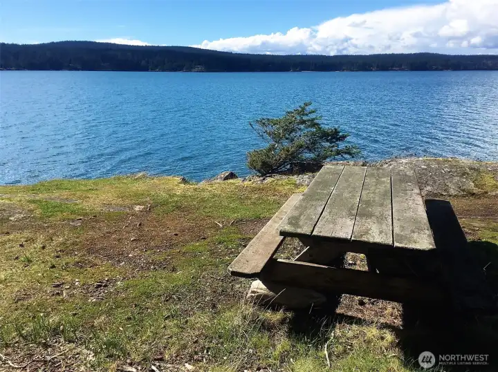 Waterfront picnic area on Center Island