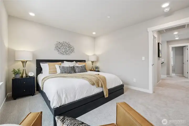 Primary bedroom with king sized bed Primary bedroom with king sized bed