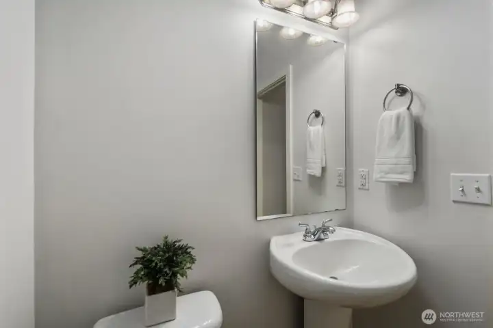 Powder bathroom off office area