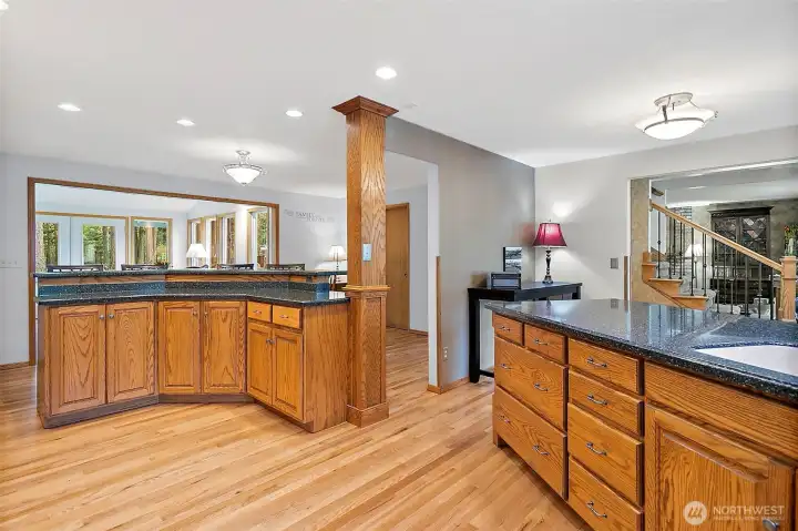 Enjoy all the storage and desirable features such as garbage pull outs, appliance storage, and large pantry.