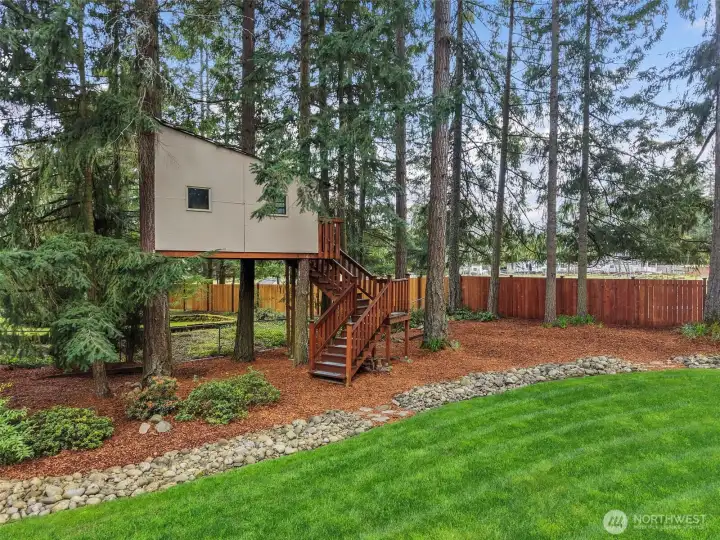 Incredible Tree House with upgraded walk up stairs!!