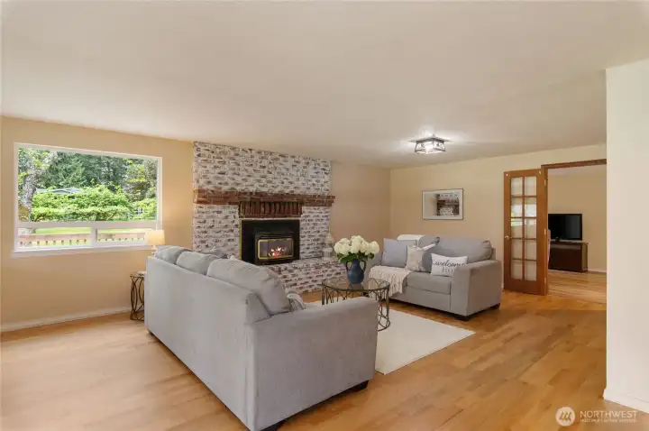 Living room with fireplace