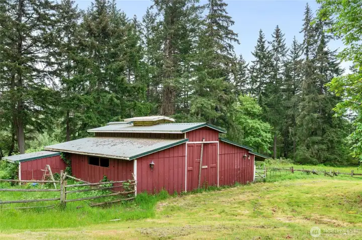 large barn on lower portion of property