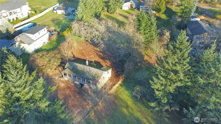 This is the top portion of the lot with the house.
