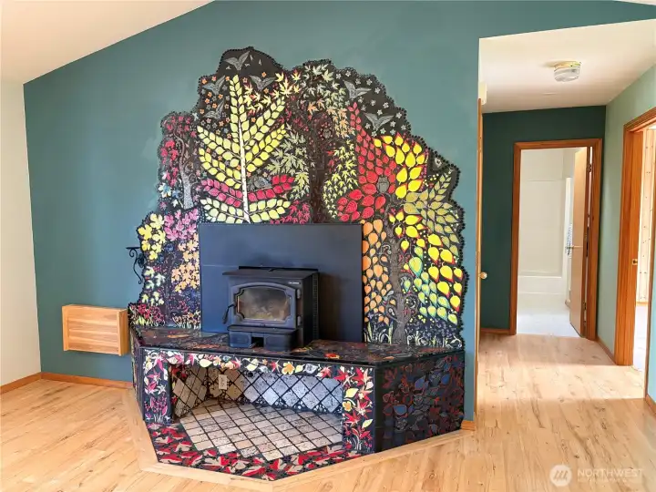 Custom tiled Lopi Woodstove