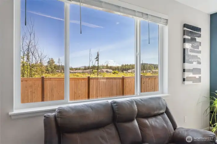 Gorgeous view of Mt Rainier right outside your window!