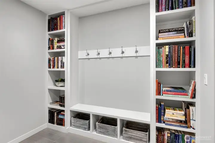 Lower level has plenty of storage and this perfect spot just off the garage to drop you things like coats, backpacks and sports equipment. Lower level has plenty of storage and this perfect spot just off the garage to drop you things like coats, backpacks and sports equipment.