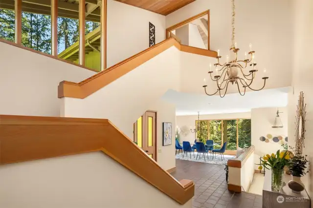 Stairway from Entry to The 2nd Level & Dining Room & Living Room to Right