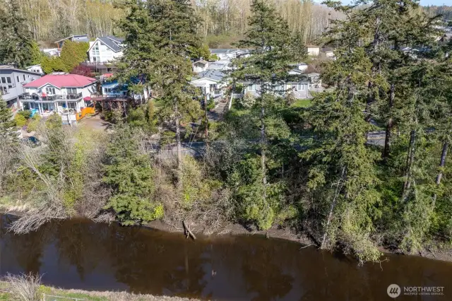 Aerial views show casing Birch Bay a beach side community...