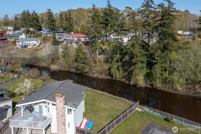 Aerial views show casing Birch Bay a beach side community...