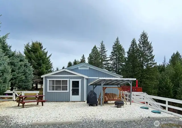Side view with added mud room