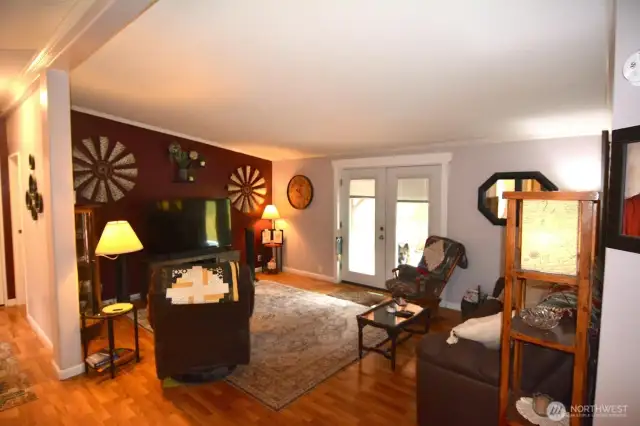 View from kitchen to living room