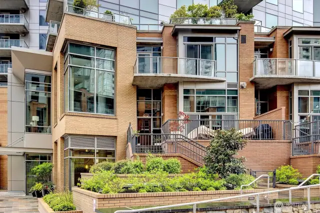Townhome 10 is in a prominent position on the end, facing a beautiful courtyard.