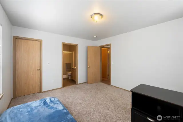 The door on the left is the large walk-in closet.
