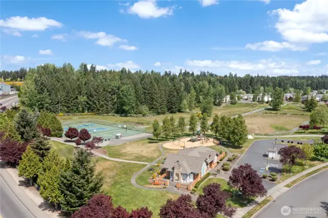 The Silver Creek community has a clubhouse, basketball court, tennis courts, play structure, and ball fields.