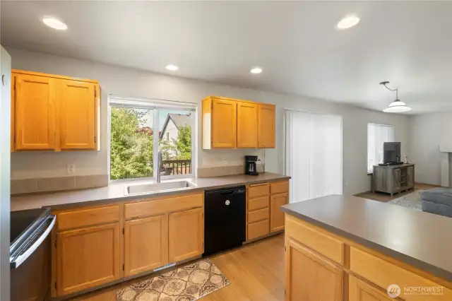 Well equipped, functional kitchen with plenty of counter space.