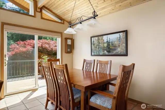 Dining space inside.