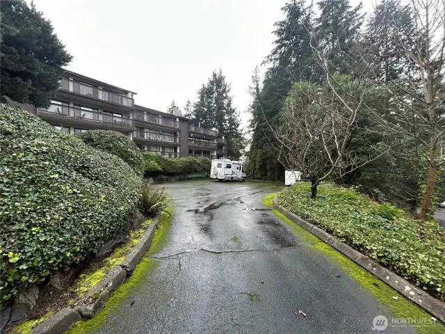 Additonal RV parking and back access to your condo.