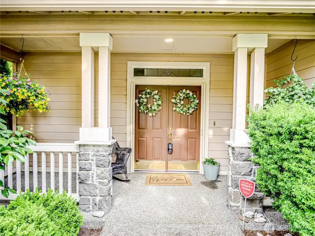 Front porch with Double door entry